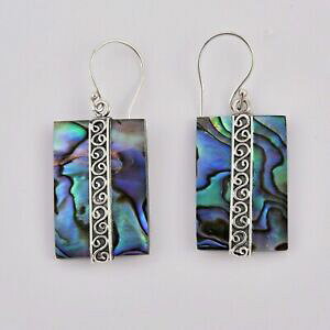 �y���������z�W���G���[�E�A�N�Z�T���[ �A�[�e�B�U���A���r�V�F���t�@���V�[�_���O���X�^�[�����O�V���o�[�C�������Oartisan crafted abalone shell fancy 37x15 dangle orecchini in argento sterling 925