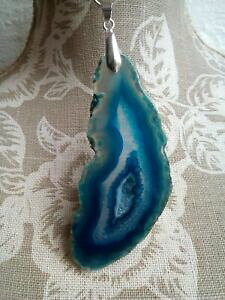 yzWG[EANZT[ `F[AK^XCXy_gbella agata druzy fetta ciondolo con catena gratis pamp;p