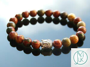 yzWG[EANZT[ ub_sJ\WXp[i`WFXg[uXbgq[OXg[buddha picasso jasper natural gemstone bracelet 69 elasticated healing stone