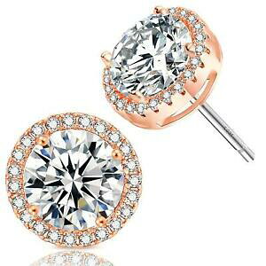 yzWG[EANZT[ v`i[YS[hbLXp[NOEhWRn[{^platino e rose gold plated frizzante round zirconi cz 10mm halo a bottone