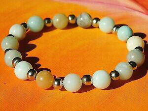 yzWG[EANZT[ A}]YEBYAK^WF}uXbgda uomodonna 8mm agata gemma amp; bracciale con perline in acciaioamazzonite naturale