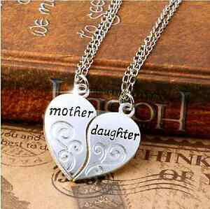 yzWG[EANZT[ Jbvp[gi[g[[}}`F[lbNXcollana per coppia cuore madre figlia 2 partner rimorchio mamma catena nuovo