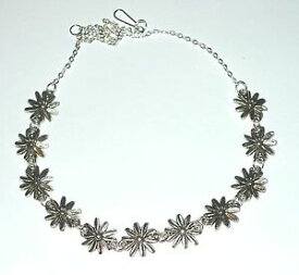 【送料無料】ジュエリー・アクセサリー ダインティチベットシルバーデイジーチェーンフラワーネックレスdainty tibetan silver daisy chain fiore collana
