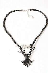 �y���������z�W���G���[�E�A�N�Z�T���[ �l�b�N���X�V���o�[�T�[�N��in sospeso nero stringa collana w argento cerchi amp; cervo testa ornamento t202