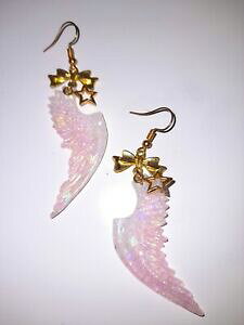 yzWG[EANZT[ GWFEBOCOfatto a mano in resina ali dangelo orecchini shine