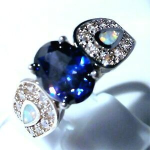 yzWG[EANZT[ t@rXVo[bLzCgIp[Ts[O** uk ** favoloso 925 argento placcato bianco opalesappire anello uk tus 105