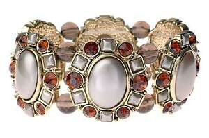 yzWG[EANZT[ fR\tguYS[hp[[WFV[Ao[[tuXbgp^[vintage deco soft bronzo oro perla regency ambra sollievo motivo braccialetto 