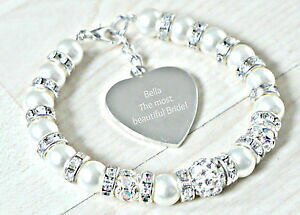 yzWG[EANZT[ p[\iCYn[guXbgincisa personalizzata cuore bracciale con charm per bride to be matrimonio nuziale regalo