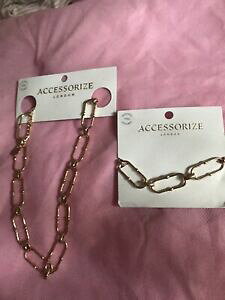 yzWG[EANZT[ uhrbONlbNXuXbgZbgANZCYdonna nuovo di zecca accesorize grosso link collana e braccialetto set
