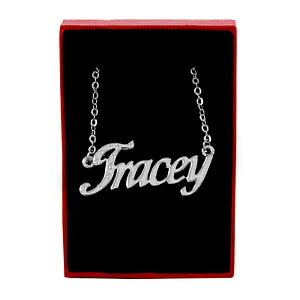 【送料無料】ジュエリー・アクセサリー トレーシーネックレスホワイトゴールドメッキアクセサリーカスタムnome collana tracey 18ct bianco oro placcatoaccessori apprezzamento personalizzato