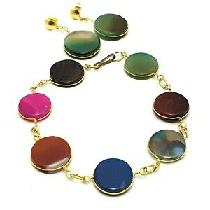 yzWG[EANZT[ AK^OXWG[uXbgCOZbgvintage bigiotteria agata in vetro bracciale e orecchini set