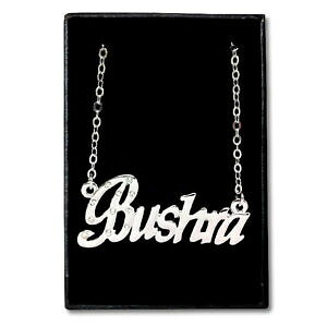 yzWG[EANZT[ `F[uVACfAzCgS[hbLlbNXbianco oro placcato collana con nomebushraidea regalo per leibridal nome catena