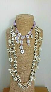 �y���������z�W���G���[�E�A�N�Z�T���[ �X�}�[�g�J�W���A���i�`�������V�F���l�b�N���X3x collane di conchiglie naturali estate smart casual