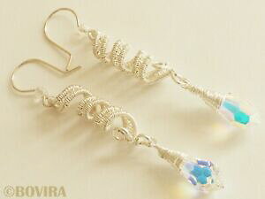 yzWG[EANZT[ XtXL[NX^nhChCOVo[bsOVo[cristalli di swarovski handmade earrings argento riempitofilo avvolto 925 argento
