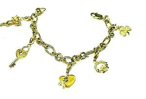 yzWG[EANZT[ E[}S[hbLN_N[o[n[gL[GWFuXbg`[donna placcato oro claddagh, trifoglio, cuore, key amp; angel bracciale con charm
