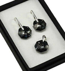 yzWG[EANZT[ Vo[COVo[iCgZbgIN^SNX^YoCXtXL[R925 orecchini argentoset silver notte 14 mm octagoncristalli di swarovski R