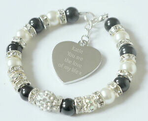 yzWG[EANZT[ p[\iCYNX}XGO[hn[guXbgincisa cuore bracciale con charm per moglie personalizzata compleanno regalo di natale