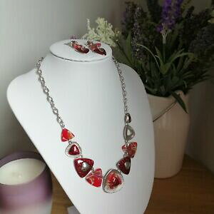 yzWG[EANZT[ C[X^[bhVo[gjbNCOlbNXn[gZbggACfAr[Yeastar rosso argento tonica orecchino collana set cuore splendida idea rega