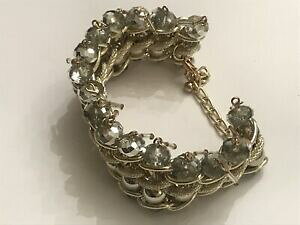 yzWG[EANZT[ Be[WvbgrbOS[hVo[uXbgvintage donna trama grossa grande oro e argento bracciale