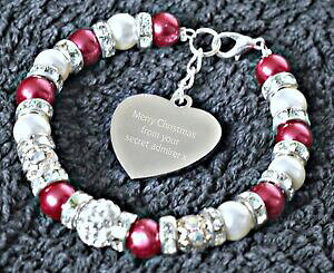 yzWG[EANZT[ NX}X`[p[\iCYn[guXbgincisa personalizzata cuore bracciale con charm natale amicizia nuovo anni regalo
