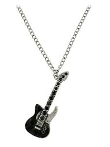 yzWG[EANZT[ Vo[ubNM^[y_gfad treasures ciondolo chitarra nera grande argento