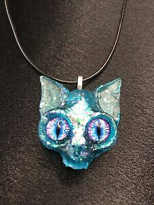 yzWG[EANZT[ SVbNnEB[EBbJlbNXgothic, halloween, inquietante, wicca, pagan, mystic gatto collana hand made unico