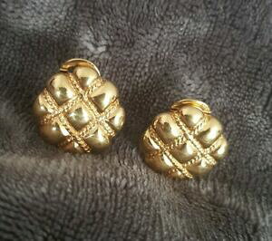 yzWG[EANZT[ EhCOS[hg[NbveNX`btXe[gggmonet goldtone clip su orecchini rotondi testurizzato waffle dichiarazione 80s retr