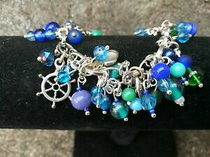 yzWG[EANZT[ r[`KXp[``uXbgy_gnuovo bellissimo fatto a mano riva del mare beach perle di vetro cha cha braccialetto con ciondoli