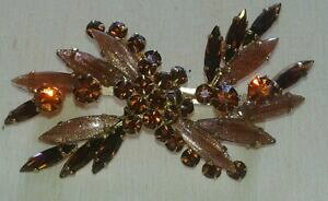 【送料無料】ジュエリー・アクセサリー ブロシュアンシエンヌドレストラスマロンエベージュパイエッテbroche ancienne dore strass marron et beige paillette 5,5 cm