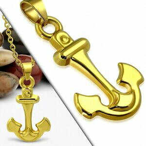 yzWG[EANZT[ yfeBtGAVGCILVuhANhog[pendentif en acier inoxydable dore ancre de bateau