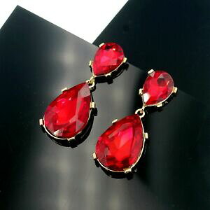 yzWG[EANZT[ RX`[t@bVCONbvbh{h[rbOhbvEFfBOcostume fashion orecchino a clip oro rosso bordeaux grande goccia matrimonio a