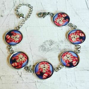 �y���������z�W���G���[�E�A�N�Z�T���[ ���j�[�N�o�O�p�X�u���X���b�g�L�b�Y�s���N���g���n���h���C�h�e���runique bagpuss bracciale kids tv gatto rosa bbc retro programma televisivo fatto a mano