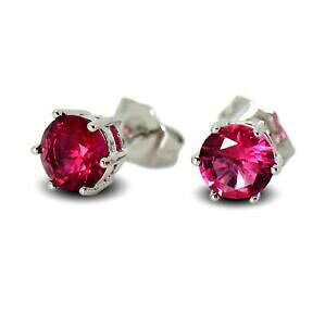 【送料無料】ジュエリー・アクセサリー ホワイトゴールドフルドレディースローブイヤリングルビークリスタル9ct oro bianco riempito da donna orecchini a lobo 7mm cristalli rubino 9k gf