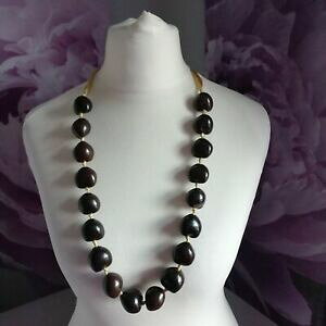 yzWG[EANZT[ r[Y{[XlbNXvX`bNn[gq[gXe[ggdichiarazione retro in plastica marrone tacco cuore con perline oro nastro collana lac