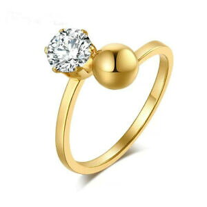 yzWG[EANZT[ oOhGXgXWRAVGCILV_uhvPe[bague rond et strass zircon acier inoxydable dore plaque or taille 58