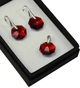 yzWG[EANZT[ COVo[Zbg{h[Ib^SXtXL[NX^R925 orecchini argentoset bordeaux b ab 14 mm ottagono cristalli di swarovski R