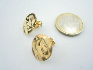 yzWG[EANZT[ x[XCOEh~[gn}[Vo[S[h2 basi orecchini tondino 16 mm martellato e stropicciato argento 925 plac oro g