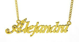 yzWG[EANZT[ AnhEFfBOuChChuChChS[hbLlbNX18k oro placcato collana con nome alejandrada matrimonio damigelle donore da sposa r