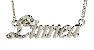 【送料無料】ジュエリー・アクセサリー ホワイトゴールドメッキネックレスリンネアパーソナライズ18k bianco oro placcato collana con nome linneapersonalizzata regali per lei