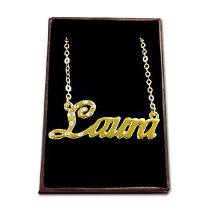 yzWG[EANZT[ p[\iCY[ACfAbLlbNXoro placcato collana con nomelauraidee regalo per leicompleanno personalizzata