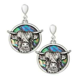 yzWG[EANZT[ nChJEpEAVFg[Vo[hbvCONbvhighland mucca paua shell tono argento goccia orecchini a clip