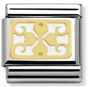 yzWG[EANZT[ m~l[gNVbNzCgS[hGi`[N[o[[tnomination classic oro bianco smalto quattro charm trifoglio foglia 03028015 rrp  25