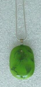 �y���������z�W���G���[�E�A�N�Z�T���[ ���C���t���[�����f�B�N���A�K���X�l�b�N���X�{�b�N�X�C���`�y���_���glime floreale autentico vetro dicroico collana con ciondolo su 1846cms in confezione rega