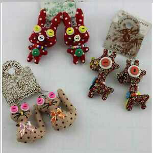yzWG[EANZT[ t@^W[Zbg×COnhChfantasia animali set 04 animali di sta 3x orecchini divertenti animali handmade