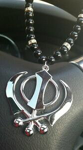yzWG[EANZT[ Vo[bLpWuV[NJ_J[y_gA~[}silver plated punjabi grandi sikh khanda ciondolo auto posteriore specchio appeso mala m2