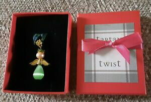 �y���������z�W���G���[�E�A�N�Z�T���[ �p�[���O���[���G���W�F���z�[�v�^�[�^���c�C�X�g�N���X�}�X�y���_���g�l�b�N���Xfatto a mano verde perla angel speranza collana grande ciondolo in tartan twist rega