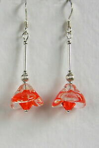 yzWG[EANZT[ X^[OBe[WVo[COIWNX^`FRKXinsoliti orecchini argento sterling 925 vintage orange cristallo fiore in vetro ceco