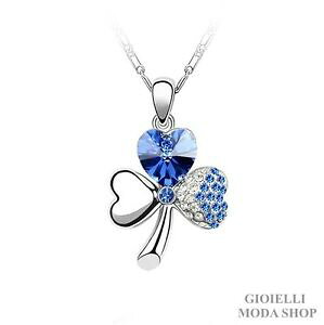 yzWG[EANZT[ NX^XtXL[N[o[y_gfB[XlbNXcollana donna con ciondolo trifoglio portafortuna crystal swarovski g139