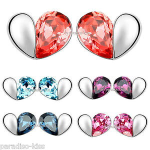 yzWG[EANZT[ COE[}NX^XtXL[WRln[gtNVAorecchini donna cristallo swarovski zircone cuore celeste rosso fucsia or126