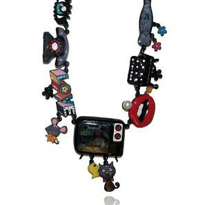 �y���������z�W���G���[�E�A�N�Z�T���[ �R���A�[�|�b�v�A�[�g�e���~���m���[��lol bijoux collier pop art tele mire noir
